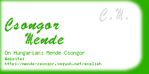 csongor mende business card